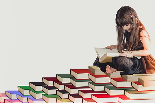 child studying